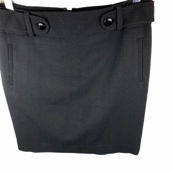 BANANA REPUBLIC Wool Pencil Skirt Black Classic Preppy Academia Size 4 - Picture 3 of 7